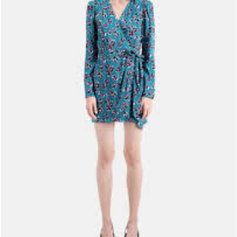 The Kooples Silk Floral Wrap Dress
